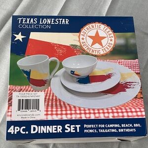 4pc Dinner Set - Red, Blue, Yellow